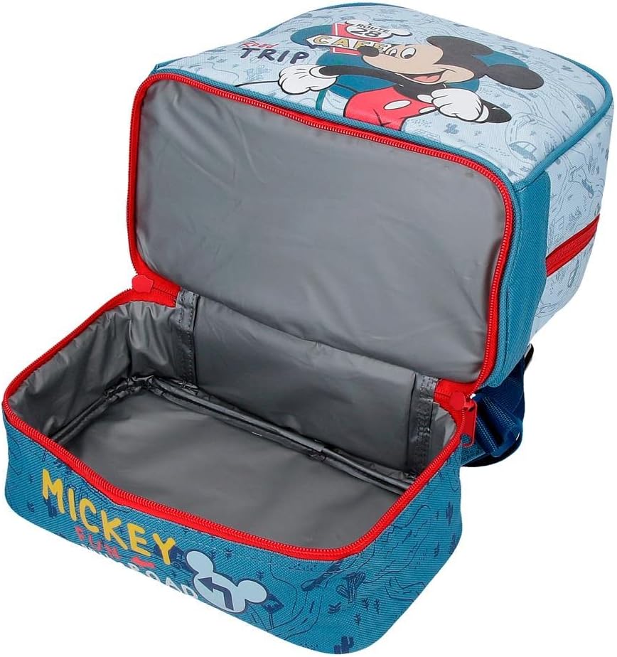 Disney Mickey Road Trip Lunchpaket Blau 23x28x13 cm Polyester 8,37L Snack-Rucksack, Snack-Rucksack