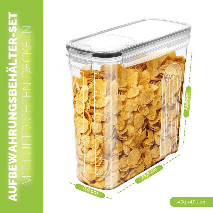 KICHLY Vorratsdosen (Set 2) -BPA freier Kunststoff Luftdichte Aufbewahrungsbehälter Aufbewahrungsbox
