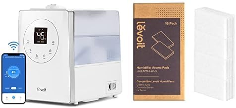 Levoit Luftbefeuchter Smart 6L Top-Fill Warmer/Kalter Nebel mit Alexa/APP Steuerung + Levoit LUH-AP1