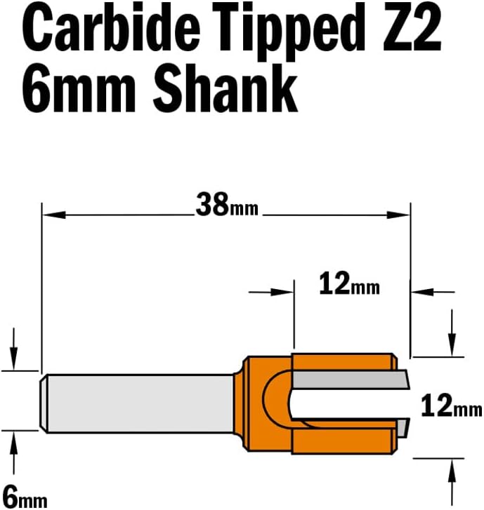 CMT ORANGE TOOLS 702.120.11 - HARTMETALL-BESCHLAGFRÄSER Z2 S=6 D=12X12X38
