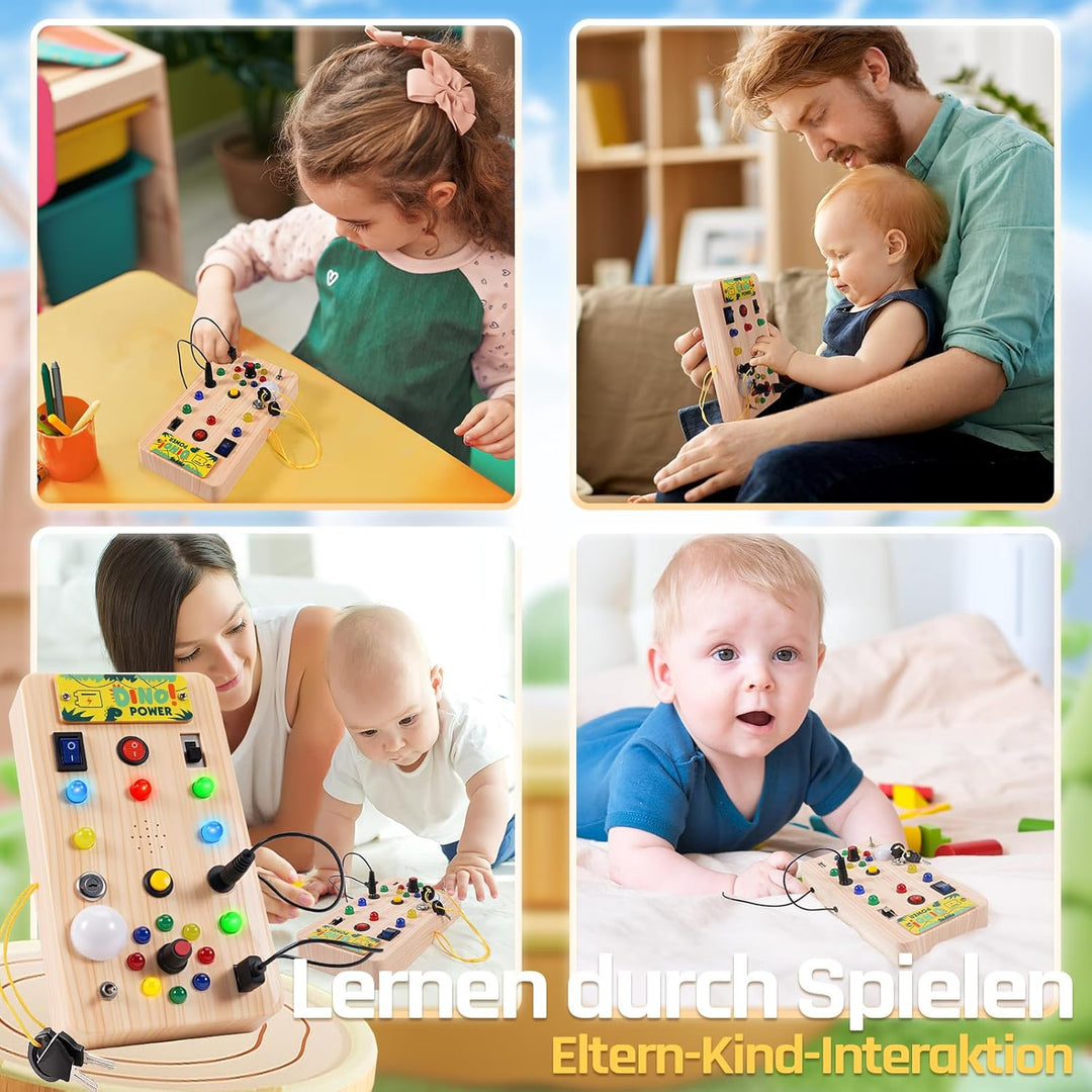 WEARXI Montessori Spielzeug ab 1 Jahr Busy Board mit Musik und 15 LED, Kinderspielzeug ab 1 Jahr, Os