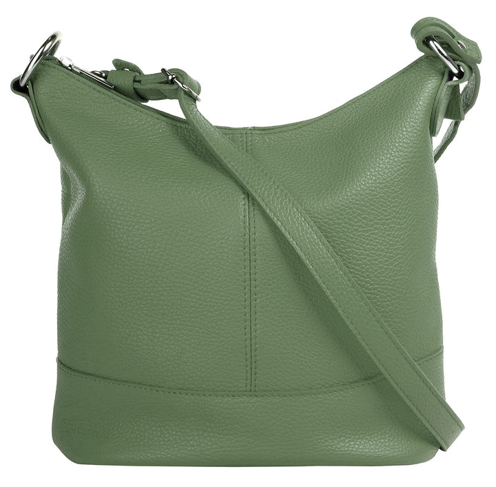Umhängetasche Echt Leder Damen Made in Italy, Handtasche, Schultertasche, Crossbody Bag aus Leder 02