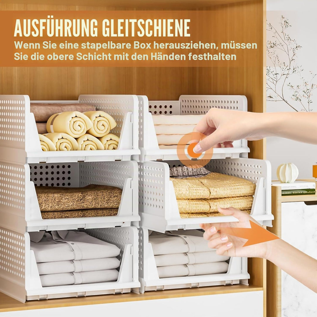 Schrank Organizer Kleiderschrank,4 Stück stapelbar Schubladen Organizer Kleidung, Ausziehbar Faltbar