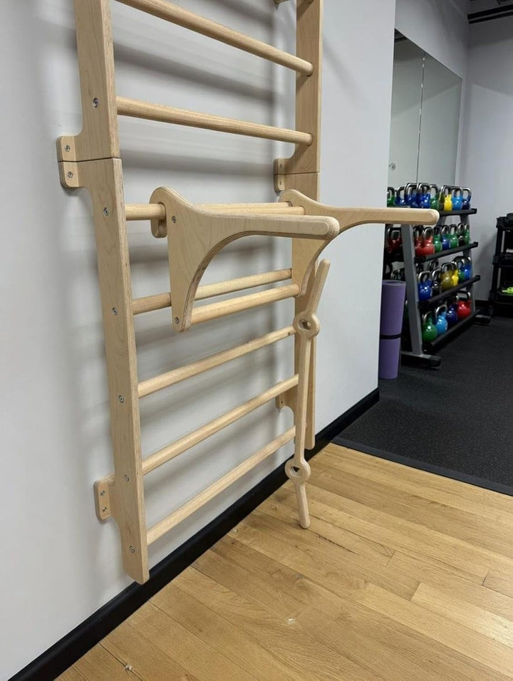 Dip-Stange – Abnehmbare Stange 94 cm – Trainingsstange aus Holz – Für die Turnwand – Breite 48 cm –