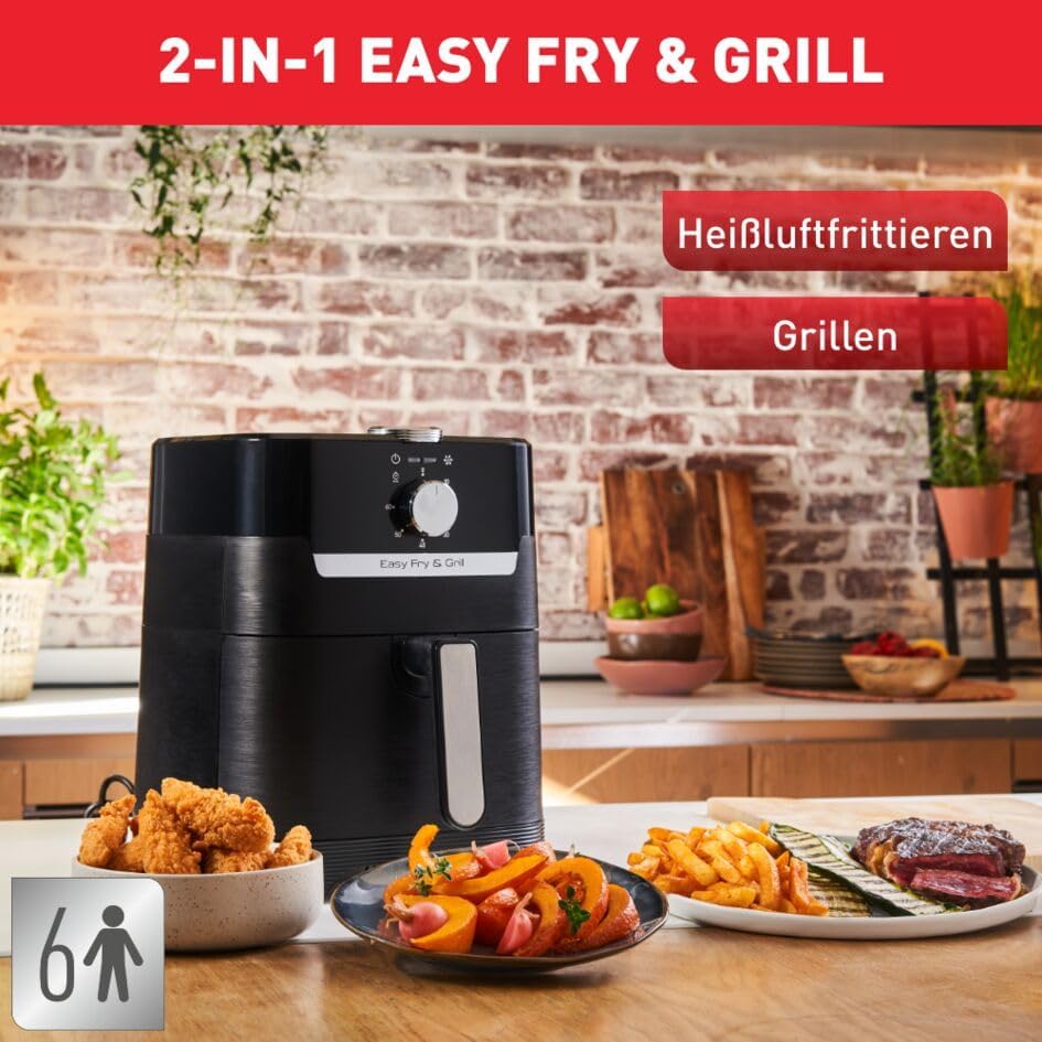 Tefal EY5018 Easy Fry & Grill Classic Heissluftfritteuse | 2-in-1 Technologie (Air Fryer und Grill)