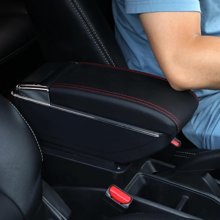 Auto Armlehnen für Corsa D 2006-2014 Doppelschicht Mittelkonsole Grosse Aufbewahrungsbox Schwarz mit