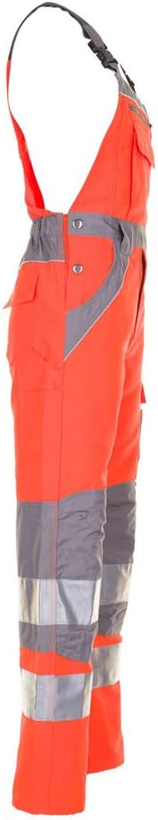 Planam 5620 Plaline High Visibility Latzhosen - Farbe: Orange/Zink - Grösse: 44 44 Orange/Zink, 44 O
