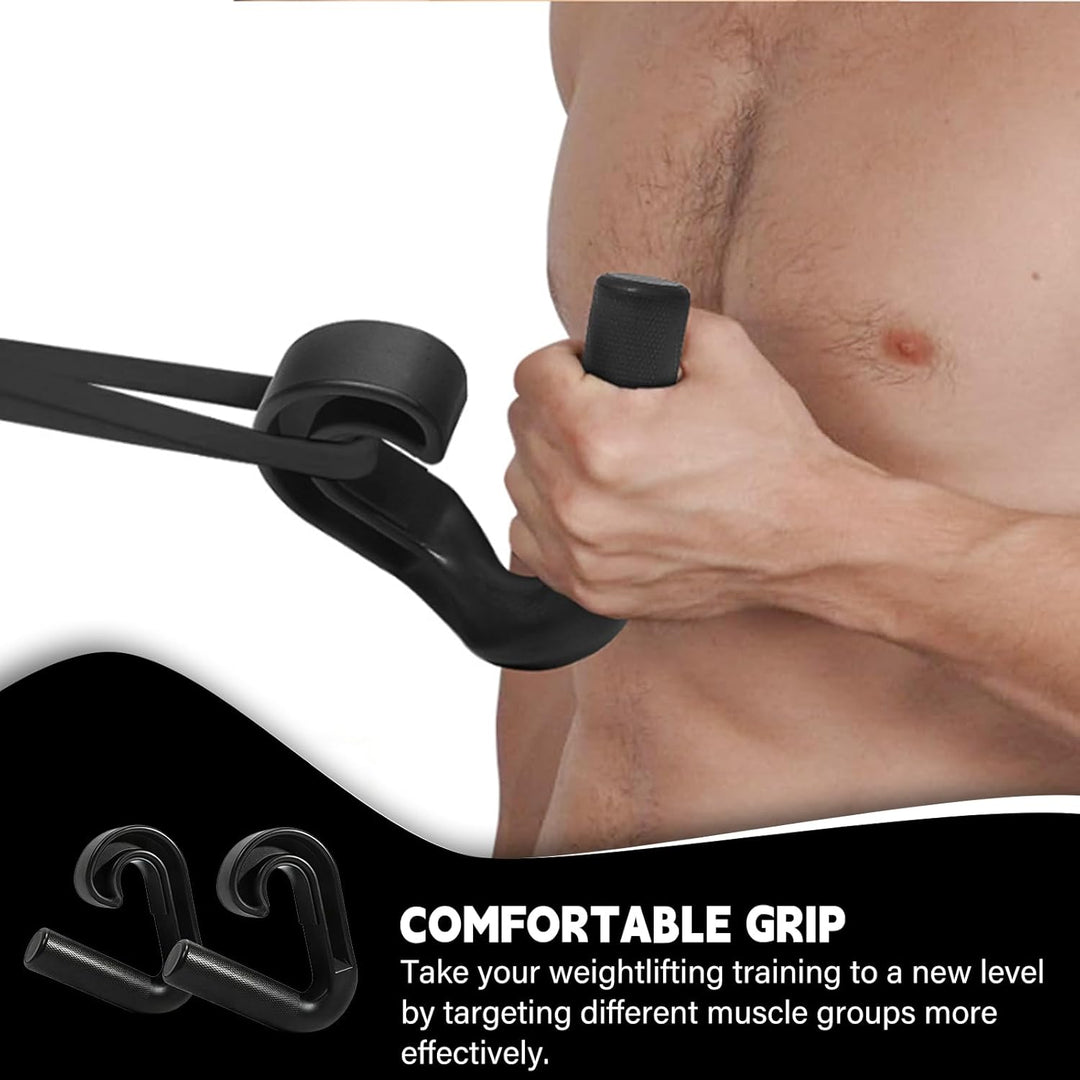 2 Stück Double D Fitness Griffe,90-Grad-Haken Klimmzug Griffe, Neutral Grip Griffbefestigung,Klimmzu