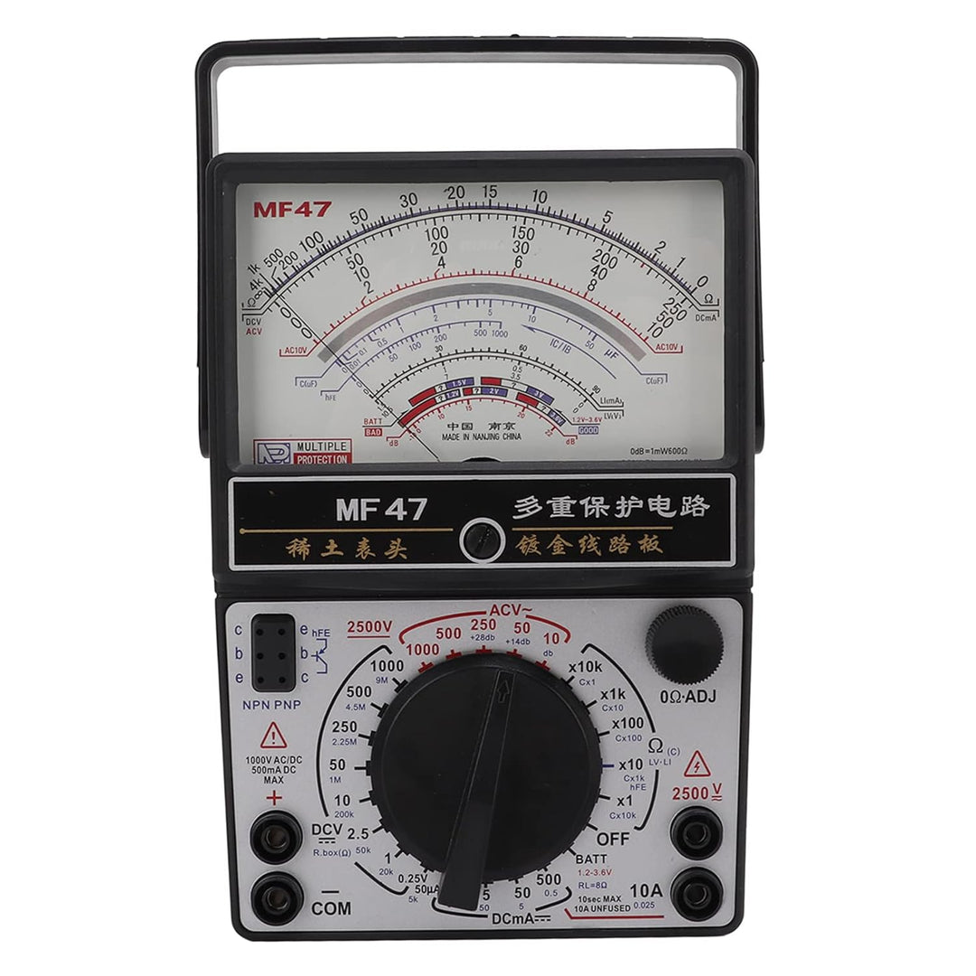 MF47 Mehrbereichs-Analog-Voltmeter, Multimeter mit Internem Magnetzeiger Hochgenaues Analog-Multimet