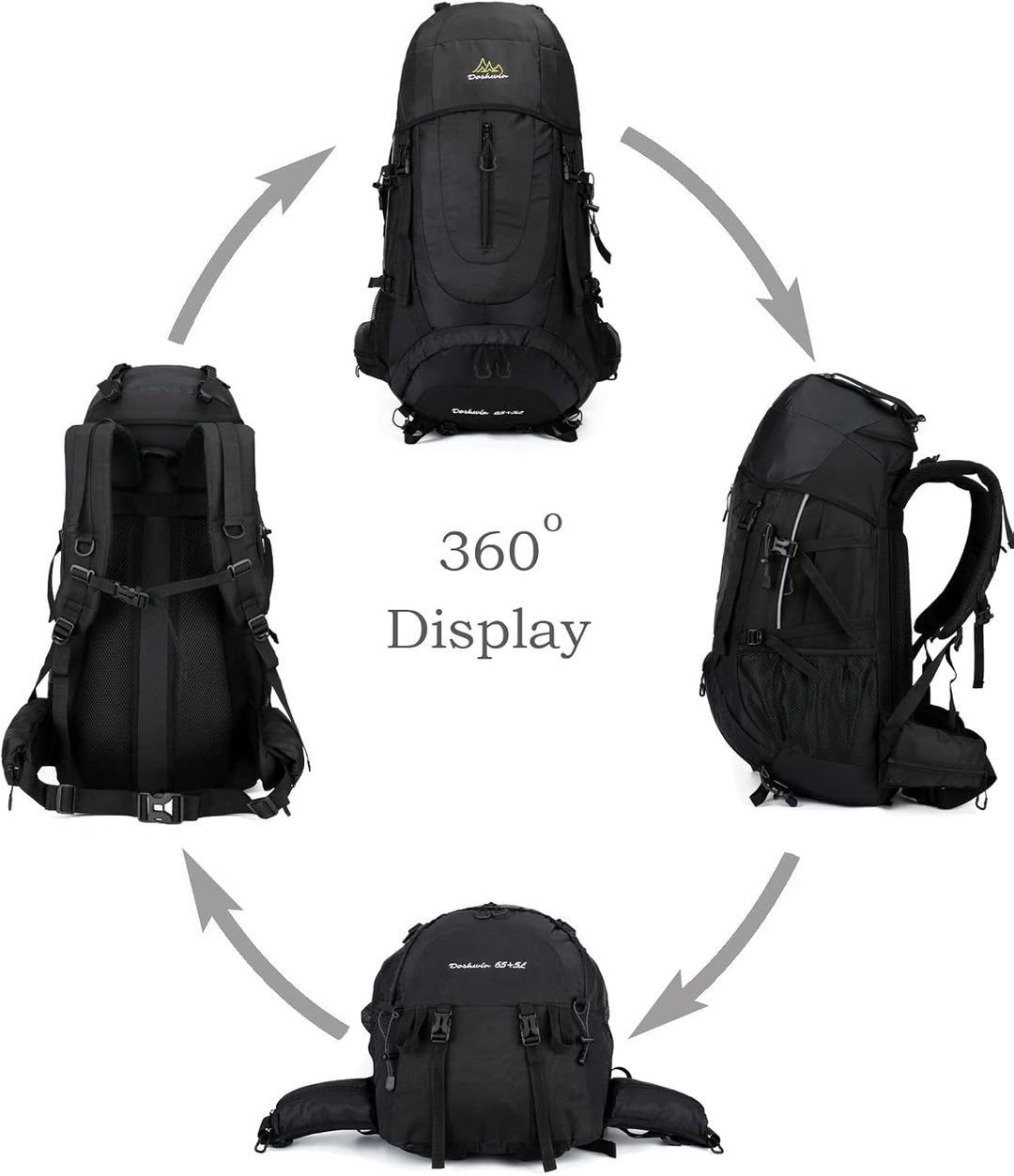 70L Trekkingrucksack Campingrucksack Reiserucksack Wanderrucksack Grosser Rucksack für Damen Herren