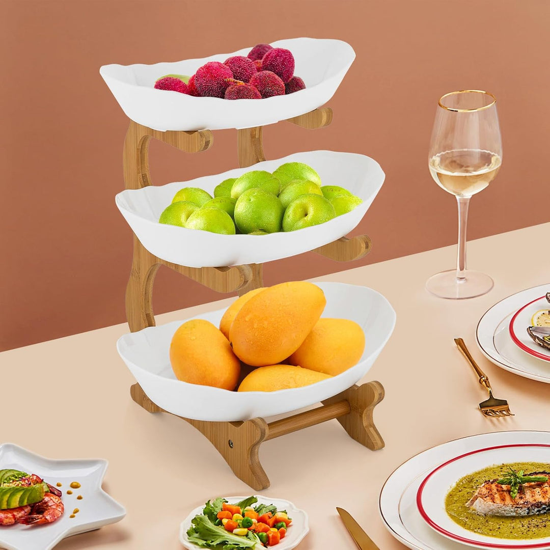 Etagere Obst 3 Stöckig Obstschale Keramik Obst Etagere Universal 3-stufiges Tablett Mit Ständer Für