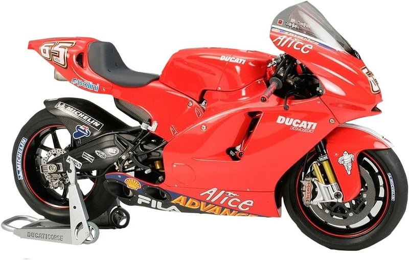 Tamiya 300014101 Ducati Fahrzeug 300014101-1:12 Desmosedici Nr. 65 MotoGP´03, originalgetreue Nachbi