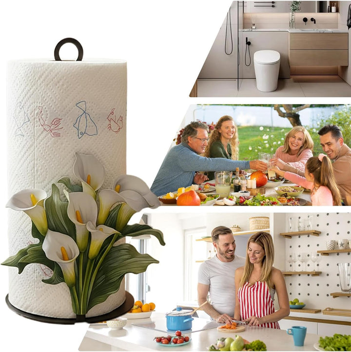 Papierhandtuchständer,Taschentuchrollen-Aufbewahrung | Küchenpapierhalter mit 2D Blumenmuster | für