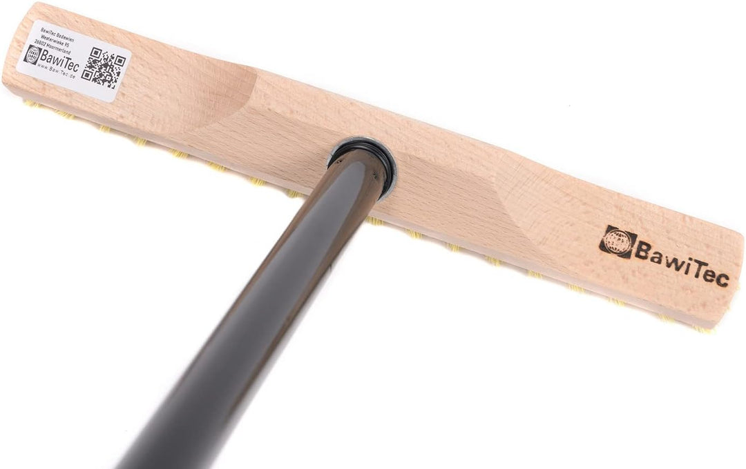 BawiTec Schrubber, Rheinischer Wischer, 28cm Breit/Lang, mit Stiel, Metall-Teleskopstiel, Bodenschru