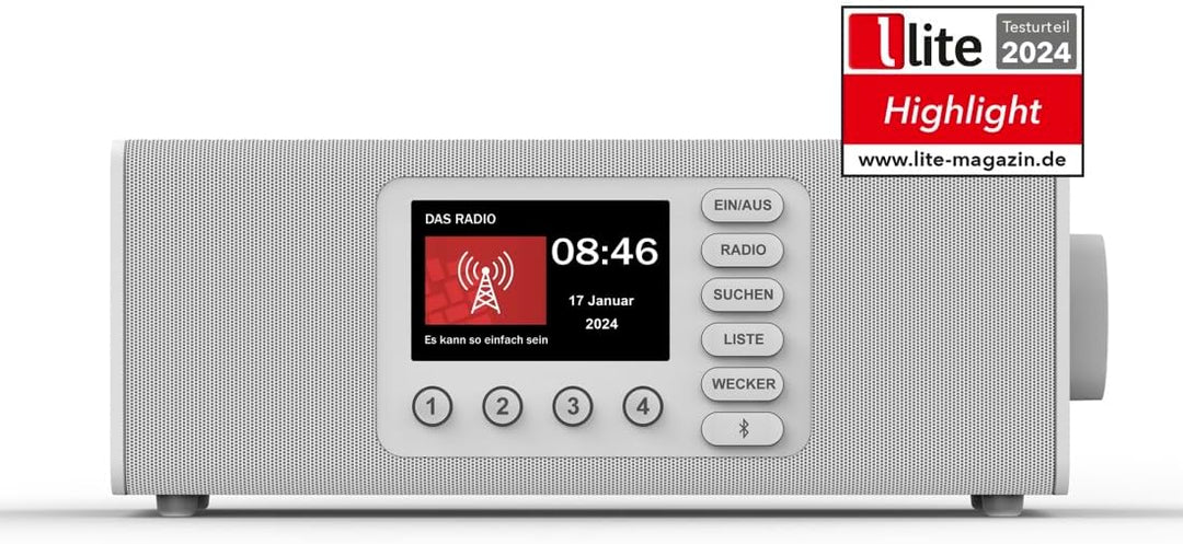 Hama Digitalradio mit Wecker (DAB Radio mit grossem Display, Küchenradio, DAB+, Seniorenradio mit ei