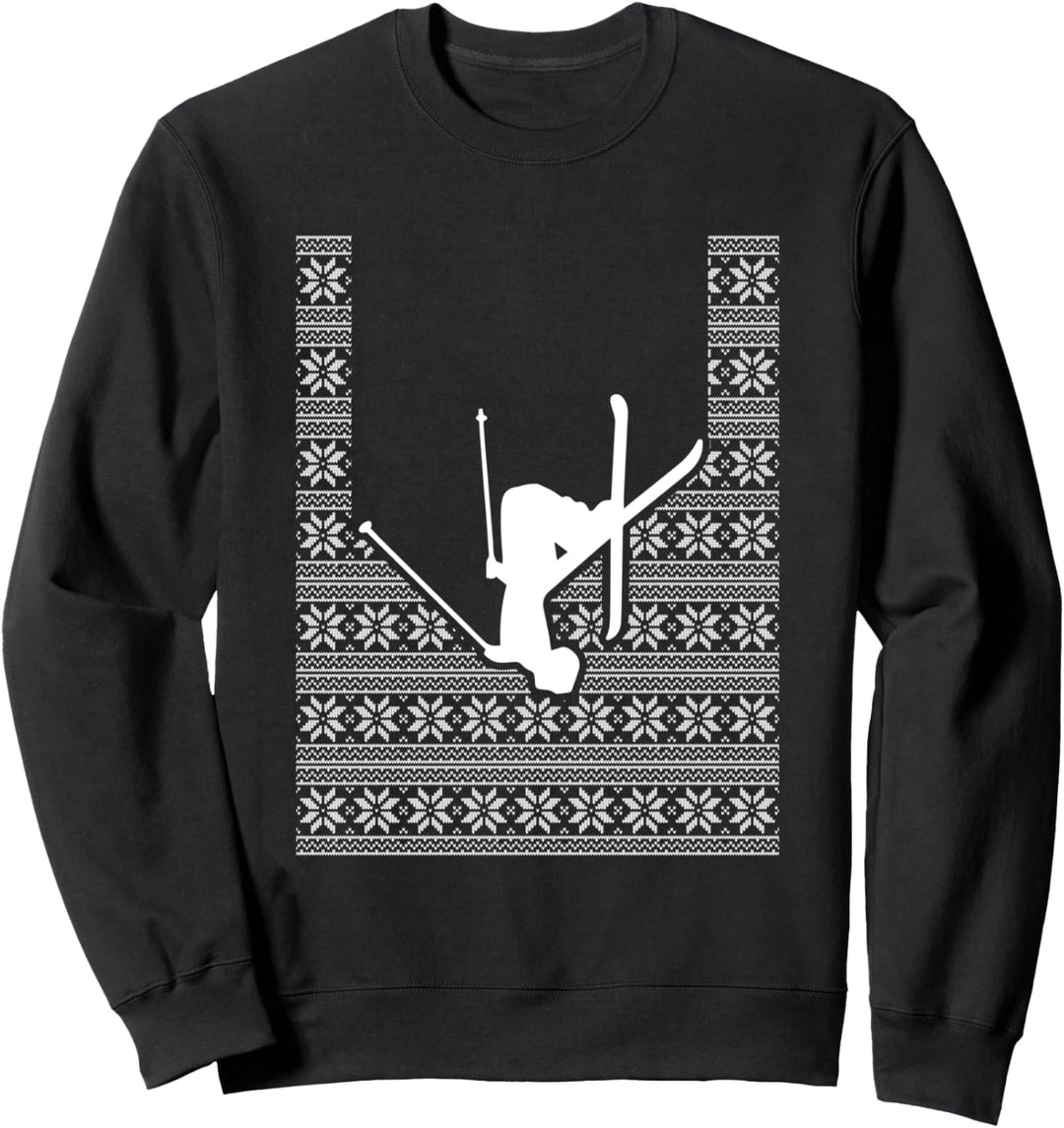 Ski Ugly Christmas Sweater Xmas Lustiges Weihnachten Ski Sweatshirt