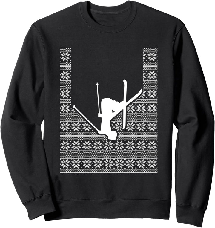 Ski Ugly Christmas Sweater Xmas Lustiges Weihnachten Ski Sweatshirt