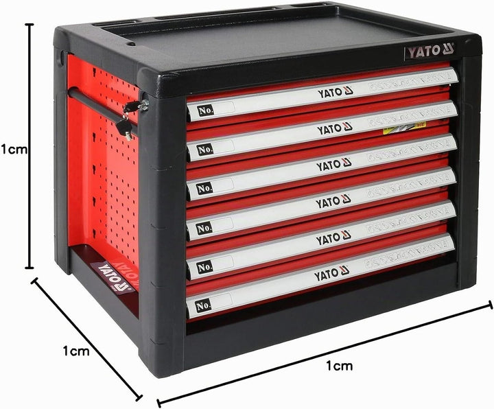 Yato YT-09155 Werkzeugkasten mit 6 Schubladen, Bunt