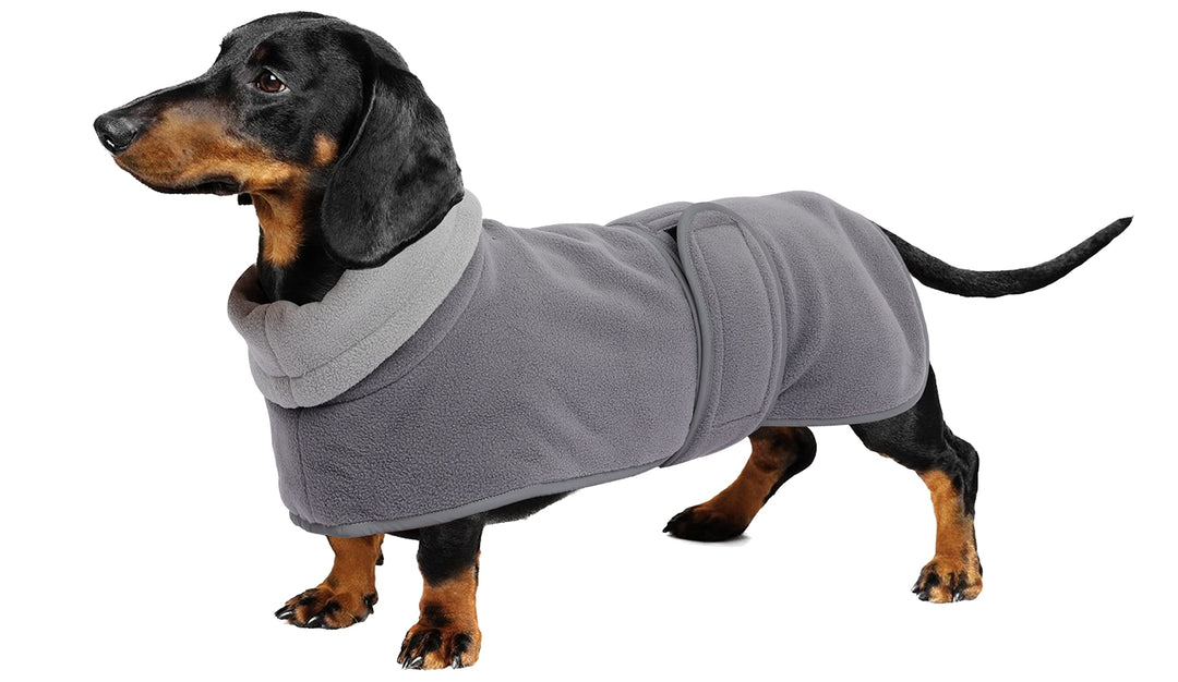 Geyecete -Gemütlich Polarfleece Winter hundemantel fur Dackel,Miniatur Dackel fleece hundepullover,H