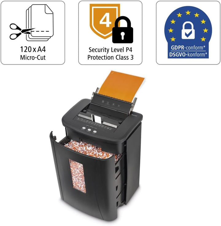 Hama Aktenvernichter Einzug Aktenvernichter professionell Home Office (Partikelschnitt, Schredder, e