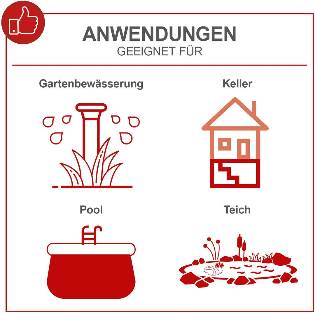 Scheppach Kombitauchpumpe SWP750 | 750W Leistung | 20000 l/h Fördermenge | 8,5m Förderhöhe | 1¼“-Ans