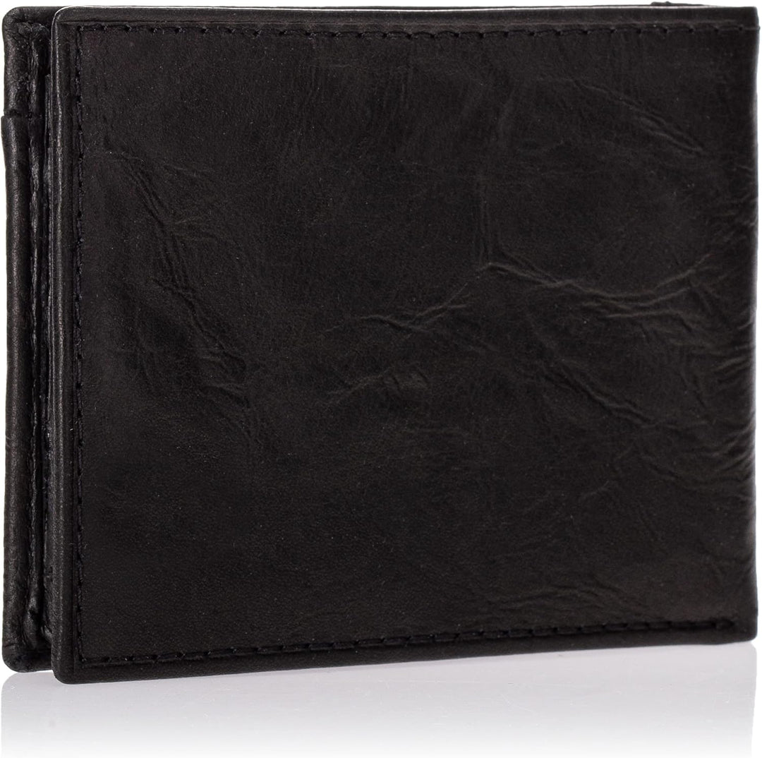 Fossil Herren Neel Leder Bifold Geldbörse 11,43 cm L x 1,905 cm B x 8,89 cm H Schwarz, Schwarz