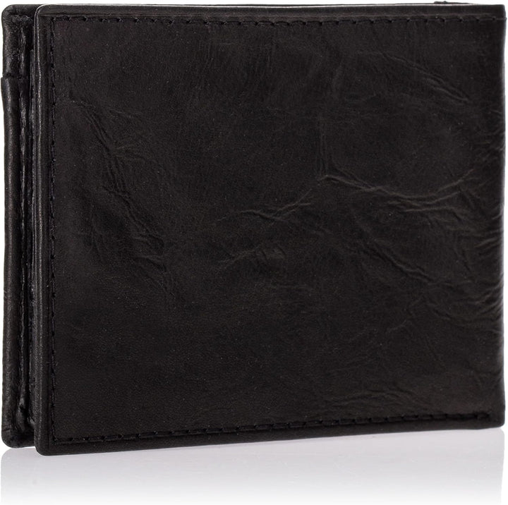 Fossil Herren Neel Leder Bifold Geldbörse 11,43 cm L x 1,905 cm B x 8,89 cm H Schwarz, Schwarz