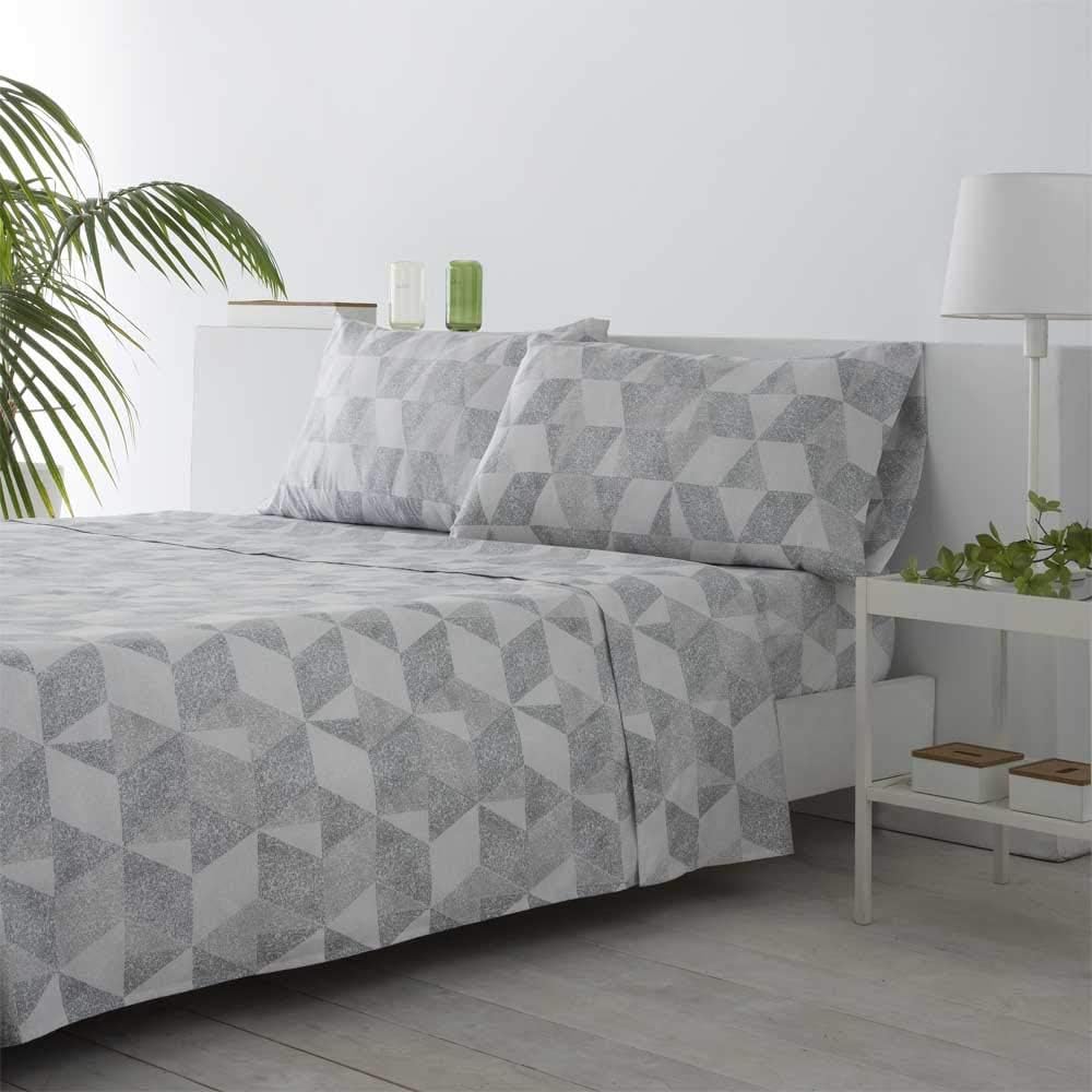 Cotton Artean Bettwäsche-Set, für Bett mit 135 x 190/200 cm Hypoallergen. Cama 135 X 190/200 Hellgra