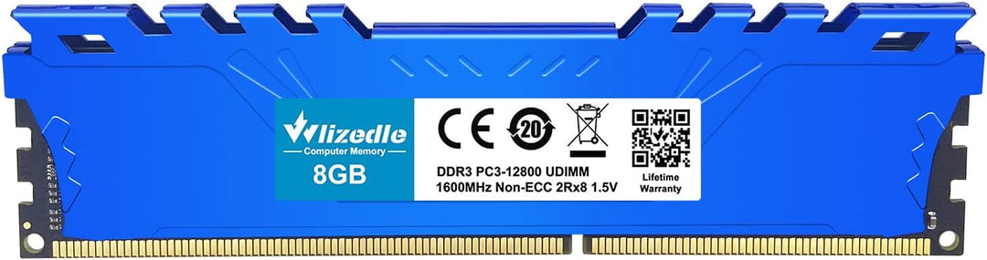DDR3 Desktop Memory RAM 16GB Kit (2x8GB) 1600MHz CL11 UDIMM, PC Arbeitsspeicher PC3-12800 240-Pin 1,