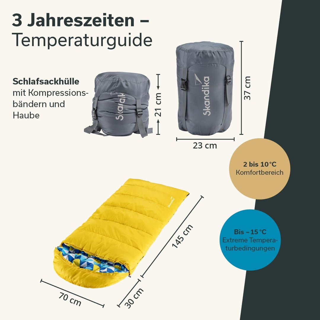 Skandika Dundee Junior Kinderschlafsack | Outdoor Camping Schlafsack für Kinder, Flanell-Innenfutter