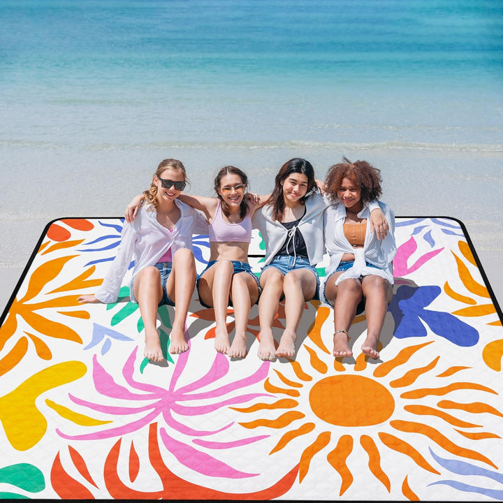 Picknickdecke XXL 200x200 cm,Stranddecke wasserdicht sandfrei, faltbare Strandmatte aus waschbarem D