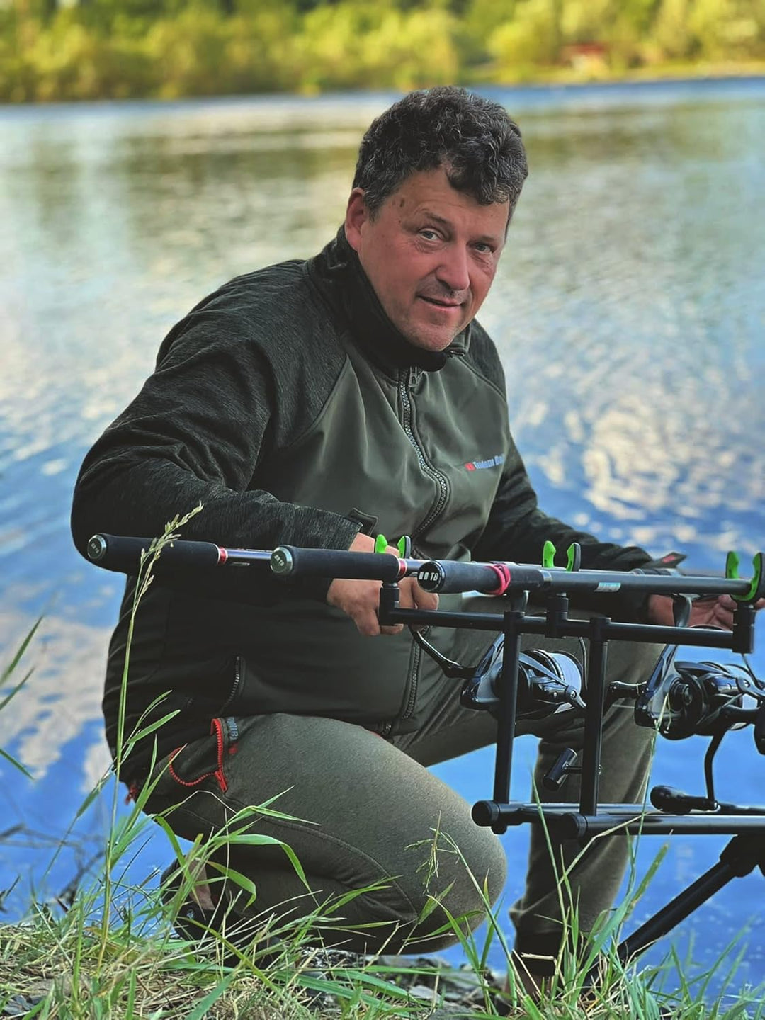 Tandem Baits Leichte Softshelljacke für Herren | Männer Softshell Sweatshirt | Windbreaker Fleecejac