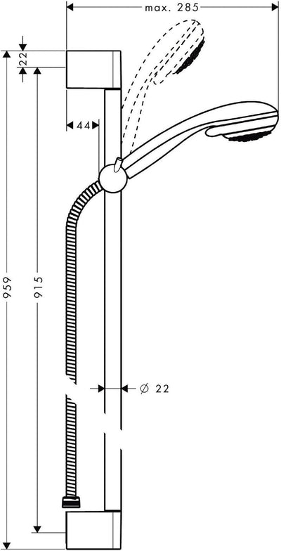 Hansgrohe Duschset Crometta Crometta 85, 27762000, Brausegarnitur mit Brauseschlauch(160 cm)Handbrau