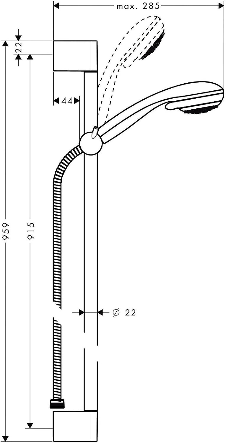 Hansgrohe Duschset Crometta Crometta 85, 27762000, Brausegarnitur mit Brauseschlauch(160 cm)Handbrau