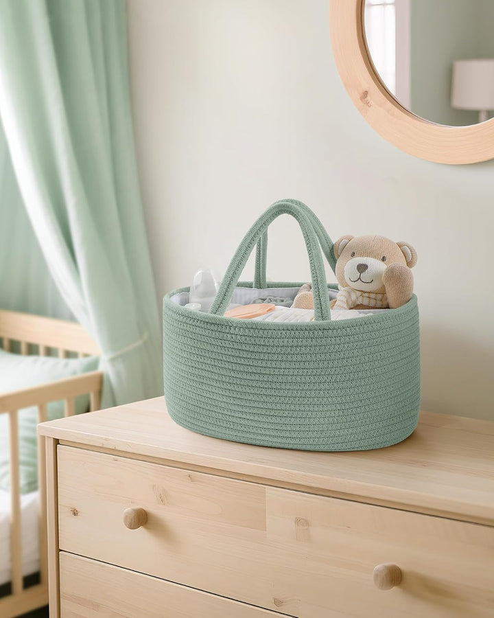 Maliton Wickeltisch Organizer，Baby Organizer Korb，Aufbewahrungskorb für den Wickeltisch，Windel Caddy