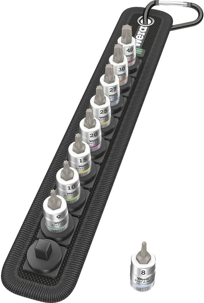 Wera 05003882001 Belt A 3 TORX HF Zyklop Bitnuss-Satz Torx, mit Haltefunktion, 1/4"-Antrieb, 9-teili