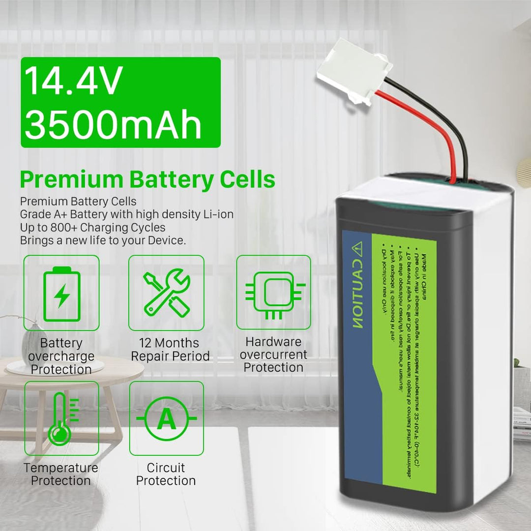 14.4V 3500mAh Ersatzakku Kompatibel mit Ecovacs Deebot N79 N79S DN622, für RoboVac 11 11S 11S MAX 12