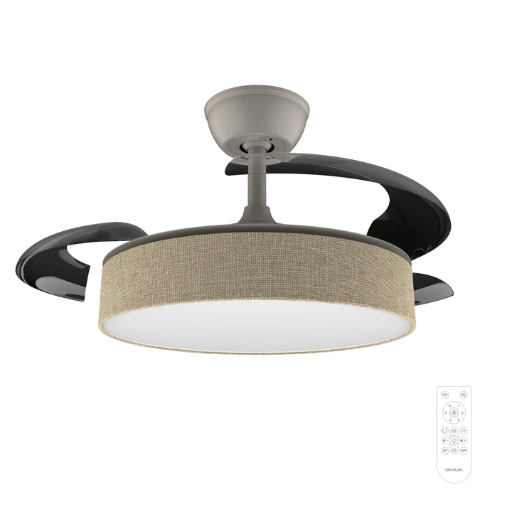 Cecotec Deckenventilator EnergySilence Aero 3666 Invisible Textile, 91 cm | LED-Licht, 3 Lichtfarben
