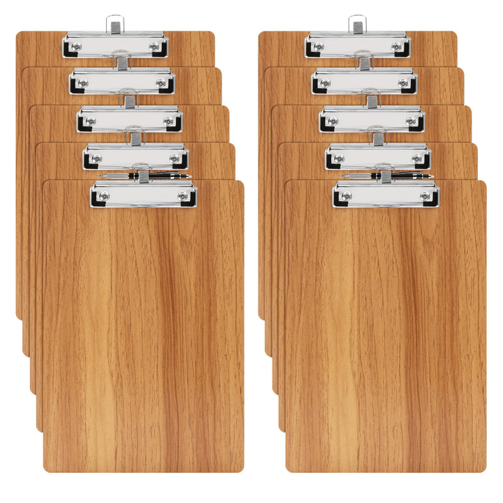 Klemmbrett Holz A5,10 Stück Klemmbrett mit Stifthalter,Wooden Clipboard für Geschäft, Büro, Schule o