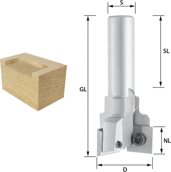ENT 20428 Wendeplatten Planfräser HW, Schaft (S) 12 mm, Durchmesser (D) 28 mm, Z3 D=28 / NL=12 / GL=
