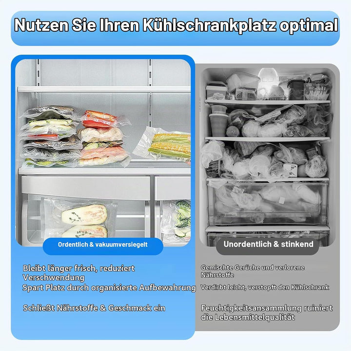 Vakuumiergerät, Mini Handvakuumierer, Vakuumierer für Lebensmittel mit 30 Wiederverwendbare Vakuumbe