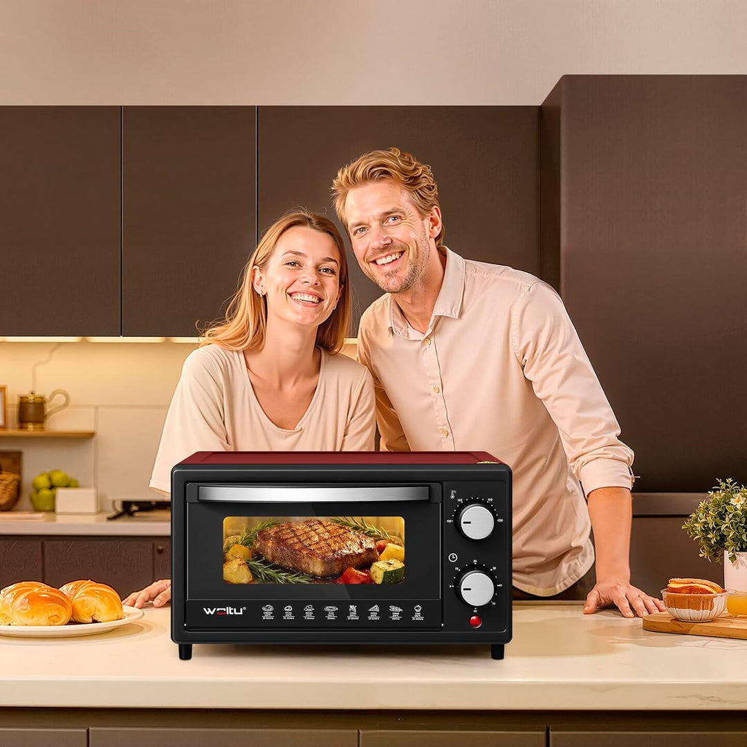 WOLTU Minibackofen 12 Liter, 800 Watt Toasterofen | Pizzaofen | Backblech mit Timer Mini Backofen fü