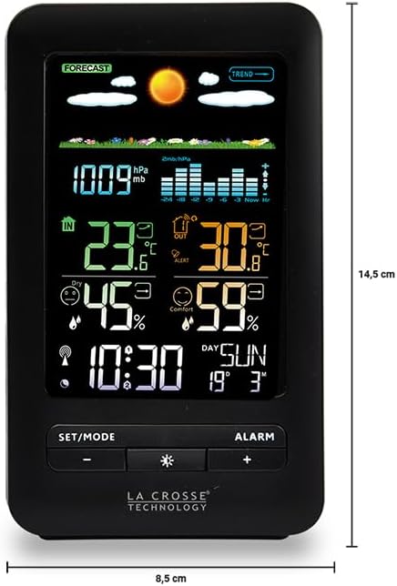 La Crosse Technology - WS6205 Wetterstation mit farbigem Display – Schwarz