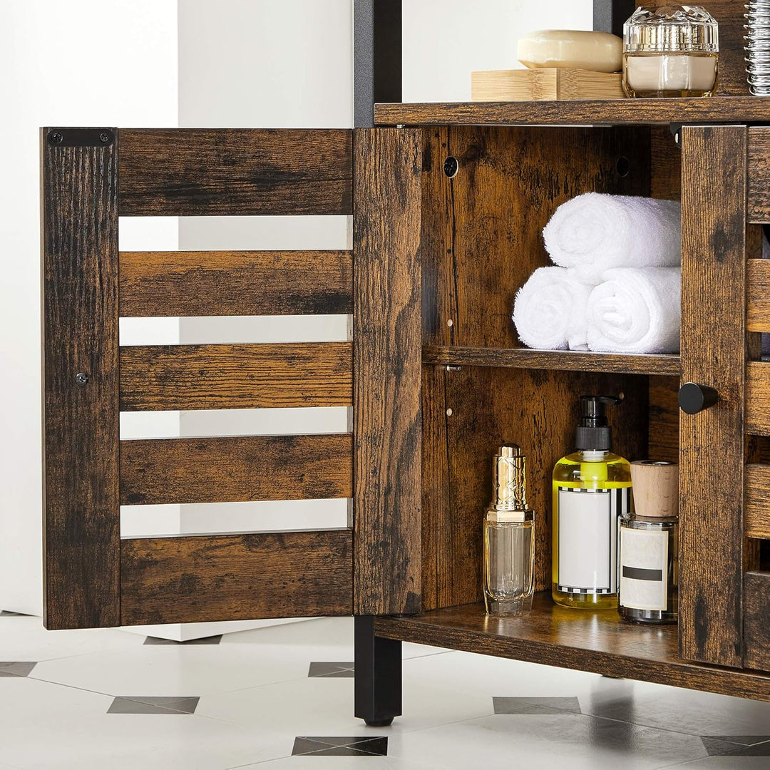 VASAGLE Waschbeckenunterschrank, Badezimmerschrank, Aufbewahrungsschrank, 30 x 60 x 60 cm, mit 2 Lam