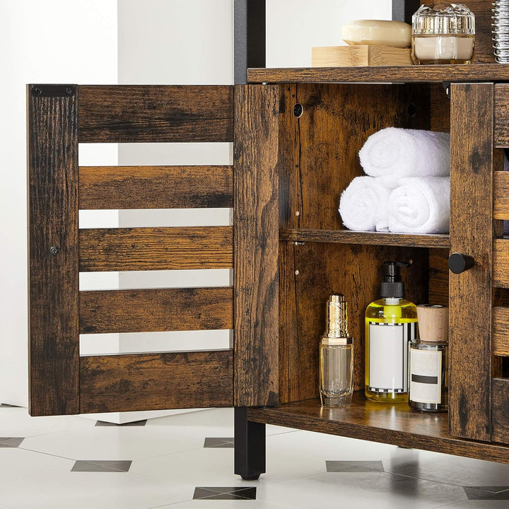 VASAGLE Waschbeckenunterschrank, Badezimmerschrank, Aufbewahrungsschrank, 30 x 60 x 60 cm, mit 2 Lam