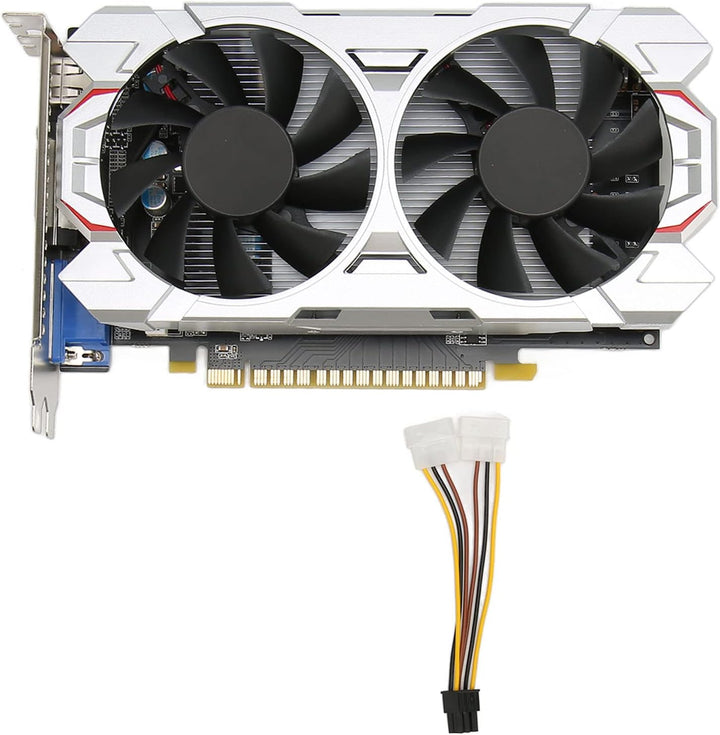 Elprico GTX750Ti 4G Gaming-Grafikkarte, 4K HD-Ausgang GDDR5 128BIT PC-Grafikkarte mit Zwei Lüftern,