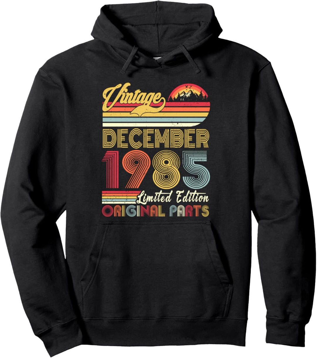 Vintage December 1985 38 Years Old Retro 38th Birthday Pullover Hoodie