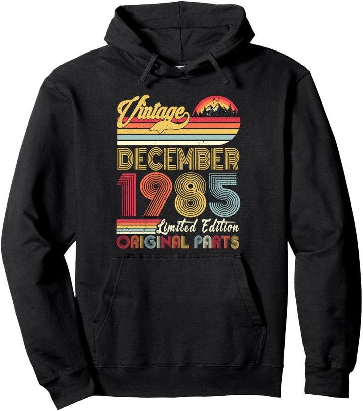 Vintage December 1985 38 Years Old Retro 38th Birthday Pullover Hoodie