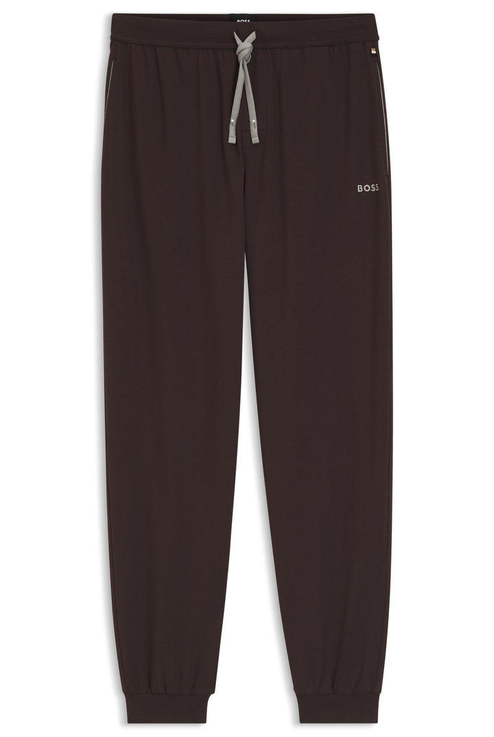 BOSS Herren Sestart Jogginghose aus Baumwoll-Terry mit Logo-Aufnäher S Dark Brown, S Dark Brown