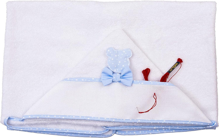 FILET Dreieckiger Bademantel für Neugeborene Blau, Blau